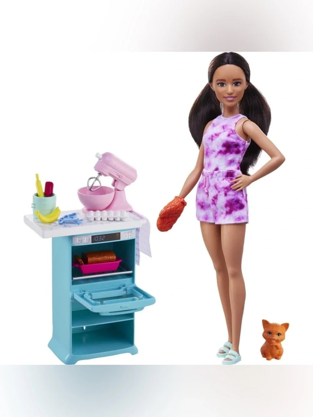 Barbie Doll and Kitchen Playset with Pet and Accessories